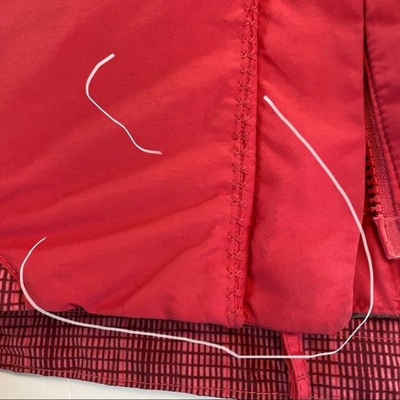 Columbia Colorblock Red Rain Waterproof Windbreaker seamseal hooded Jacket Sz L - Picture 10 of 12